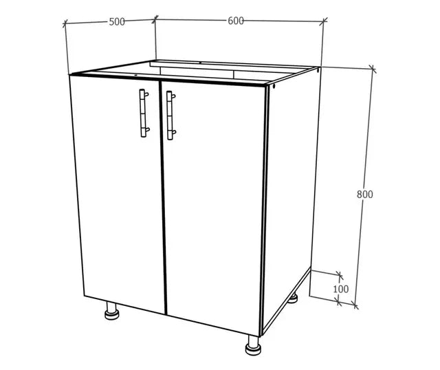 Corp Baza haaus Karo, 2 Usi, Antracit/Alb, 60 x 50 x 80 cm