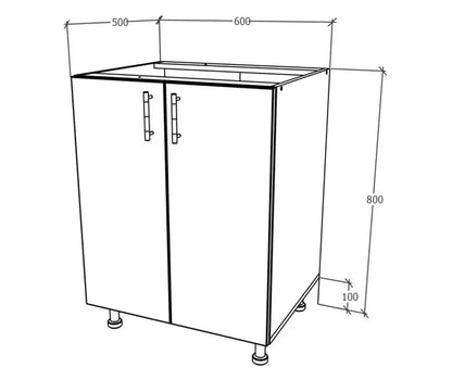 Corp Baza haaus Karo, 2 Usi, Stejar Bronz/Alb, 60 x 50 x 80 cm