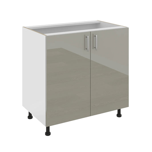 Corp Baza haaus Karo, 2 Usi, Gri Lucios/Alb, MDF, 80 x 50 x 80 cm