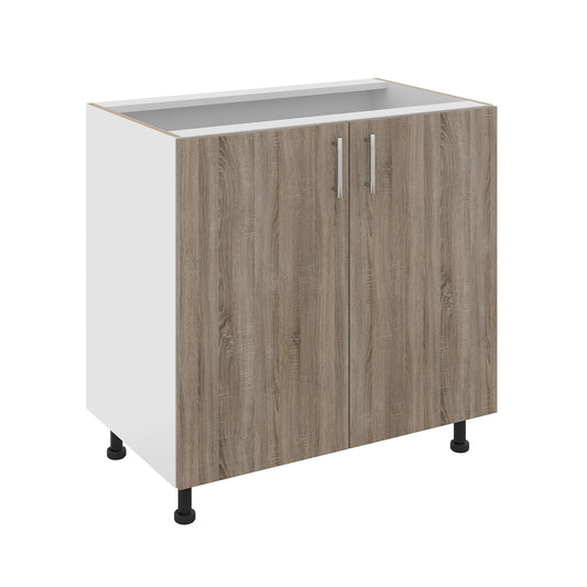 Corp Baza haaus Karo, 2 Usi, Stejar Sonoma Inchis/Alb, 80 x 50 x 80 cm