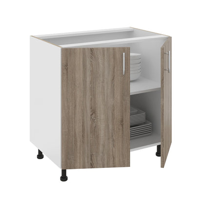 Corp Baza haaus Karo, 2 Usi, Stejar Sonoma Inchis/Alb, 80 x 50 x 80 cm