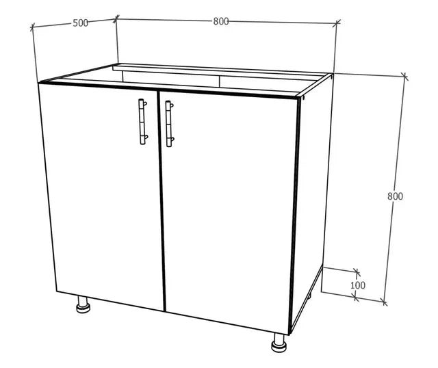 Corp Baza haaus Karo, 2 Usi, Gri Lucios/Alb, MDF, 80 x 50 x 80 cm