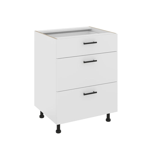 Corp Baza haaus Karo, 3 Sertare, Alb, 60 x 50 x 80 cm