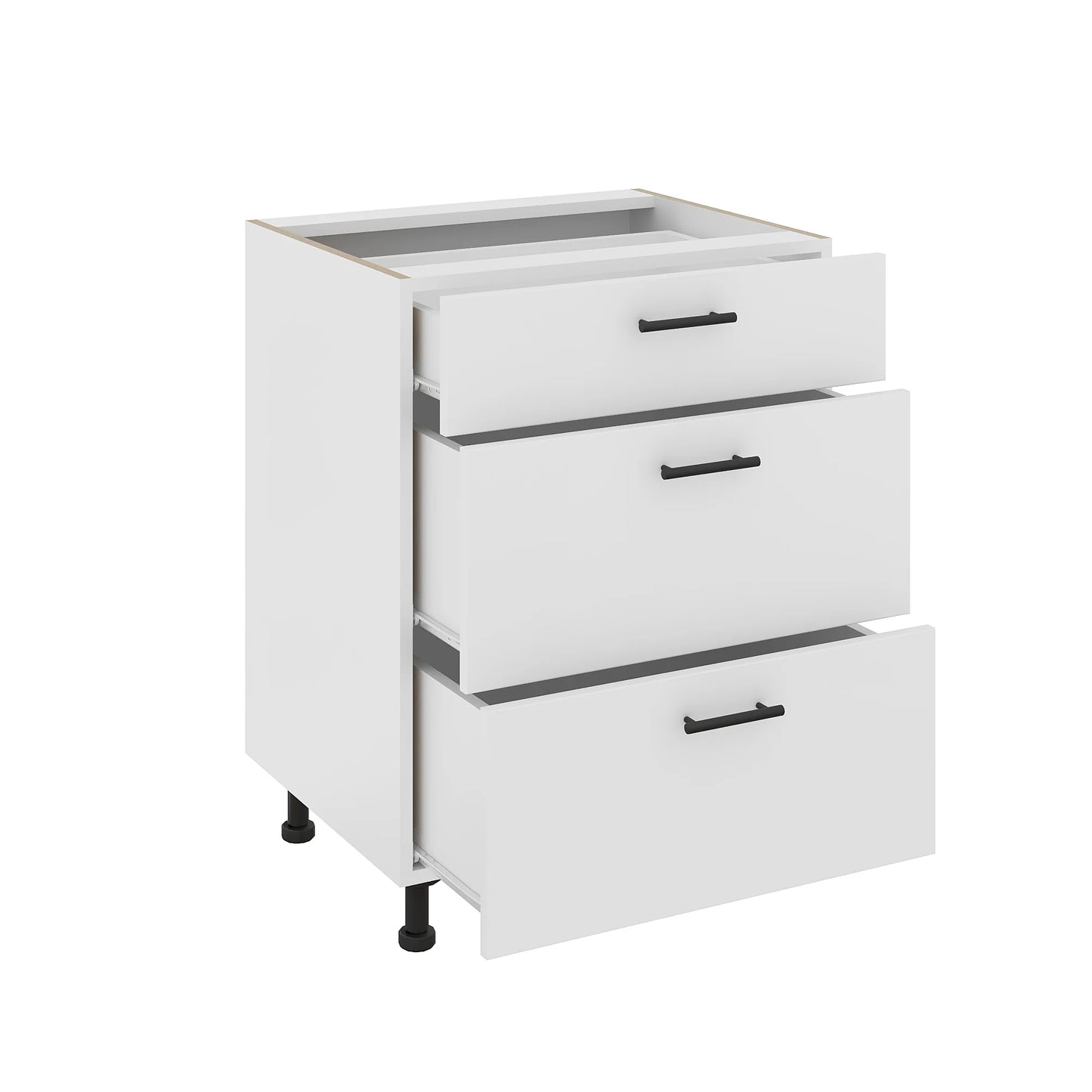 Corp Baza haaus Karo, 3 Sertare, Alb, 60 x 50 x 80 cm