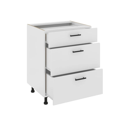 Corp Baza haaus Karo, 3 Sertare, Alb, 60 x 50 x 80 cm