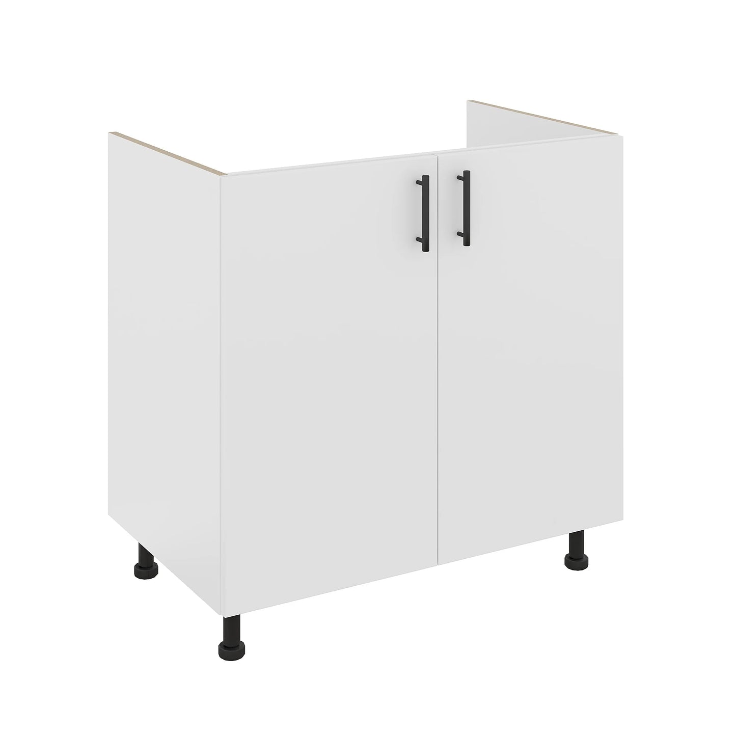 Set Masca Chiuveta Karo, Alb, 80 x 50 x 80 cm, Chiuveta Inox, Cuva dreapta, Baterie Flexibila