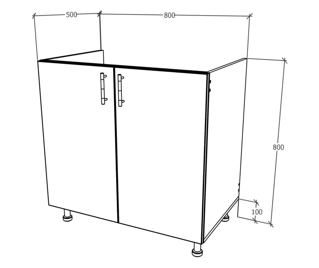 Set Masca Chiuveta Karo, Stejar Sonoma Inchis/Alb, 80 x 50 x 80 cm, Chiuveta Inox, Cuva stanga