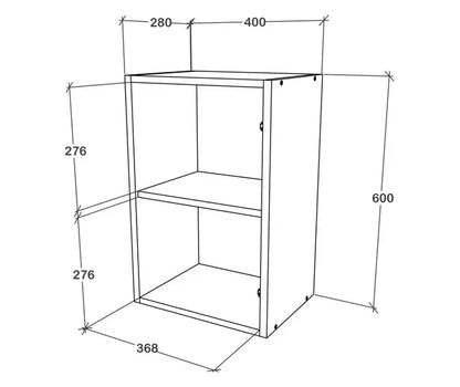 Corp Superior haaus Karo, O Usa, cu sticla, Stejar Sonoma Inchis/Alb, 40 x 30 x 60 cm