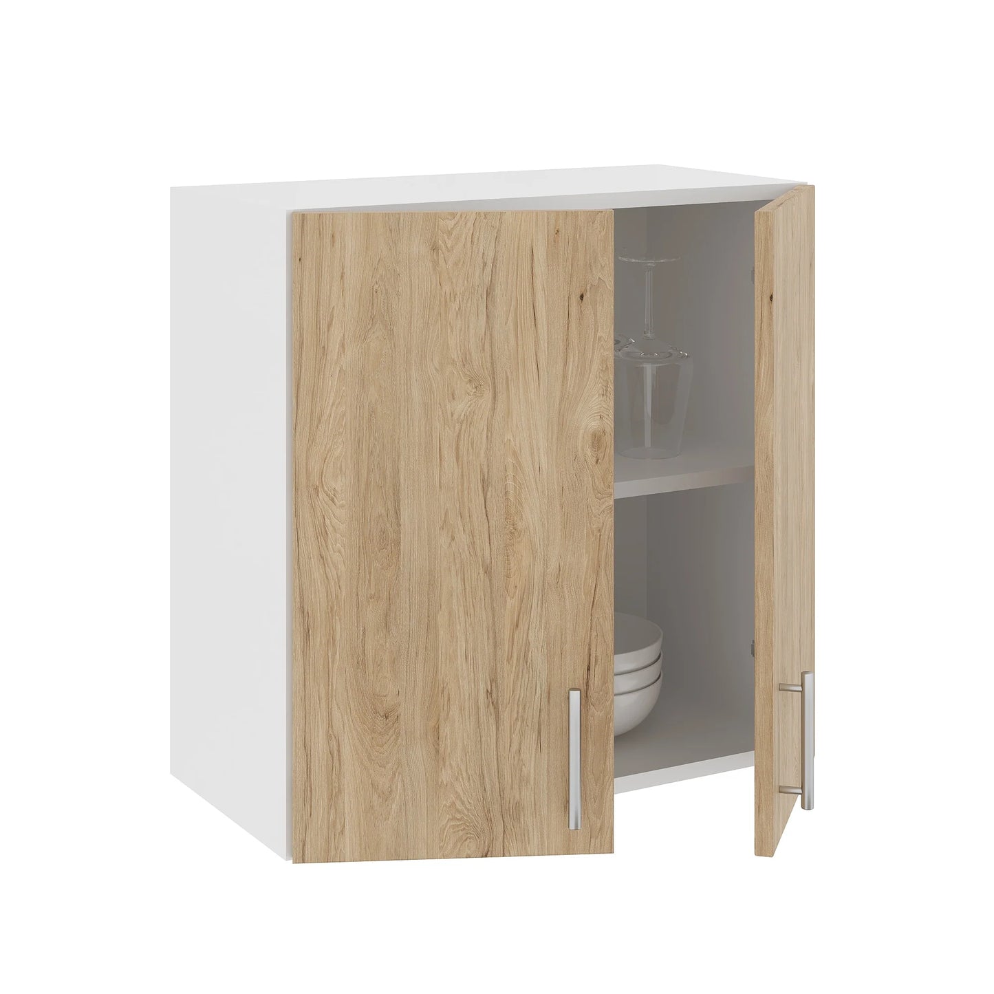 Corp Superior haaus Karo, 2 Usi, Lemn Natural/Alb, 60 x 30 x 60 cm