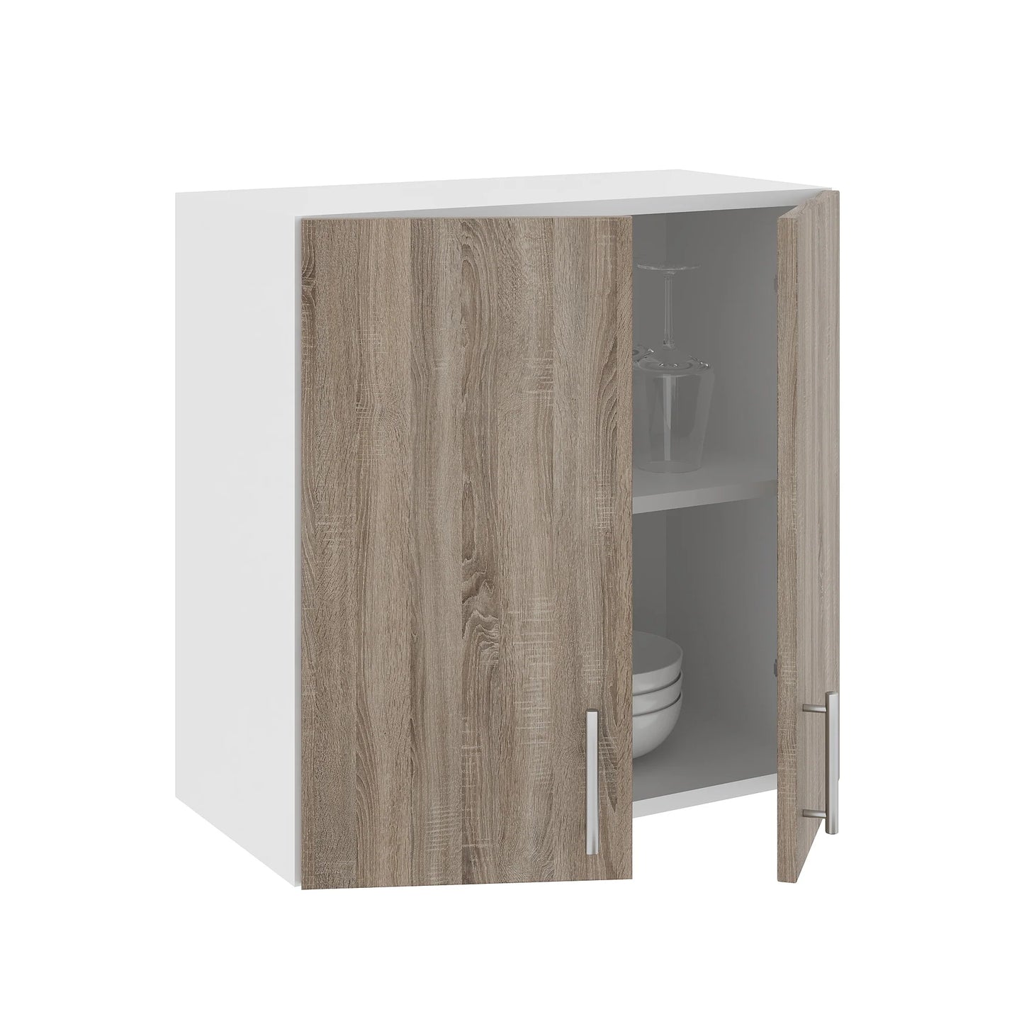 Corp Superior haaus Karo, 2 Usi, Stejar Sonoma Inchis/Alb, 60 x 30 x 60 cm