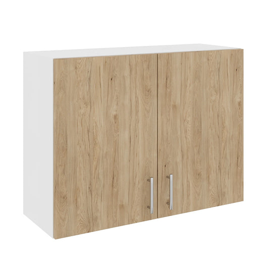 Corp Superior haaus Karo, 2 Usi, Lemn Natural/Alb, 80 x 30 x 60 cm