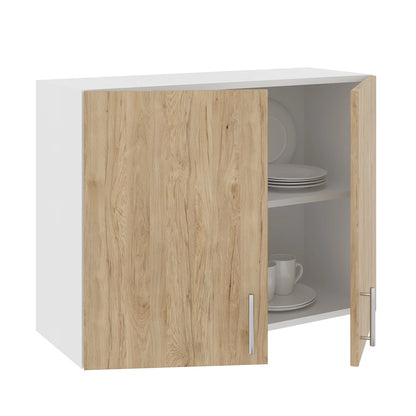 Corp Superior haaus Karo, 2 Usi, Lemn Natural/Alb, 80 x 30 x 60 cm