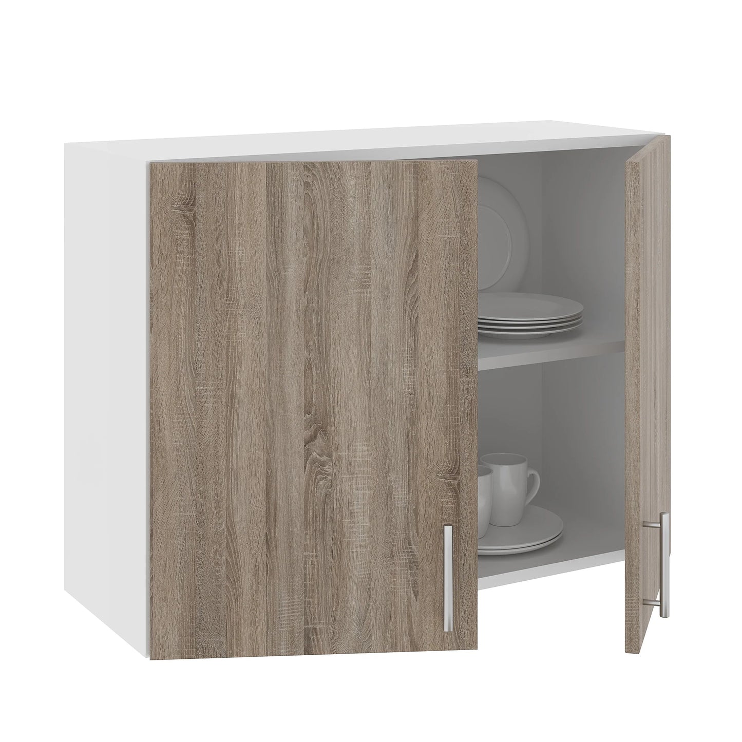 Corp Superior haaus Karo, 2 Usi, Stejar Sonoma Inchis/Alb, 80 x 30 x 60 cm