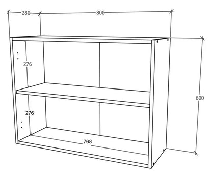 Corp Superior haaus Karo, 2 Usi, Gri Lucios/Alb, MDF, 80 x 30 x 60 cm