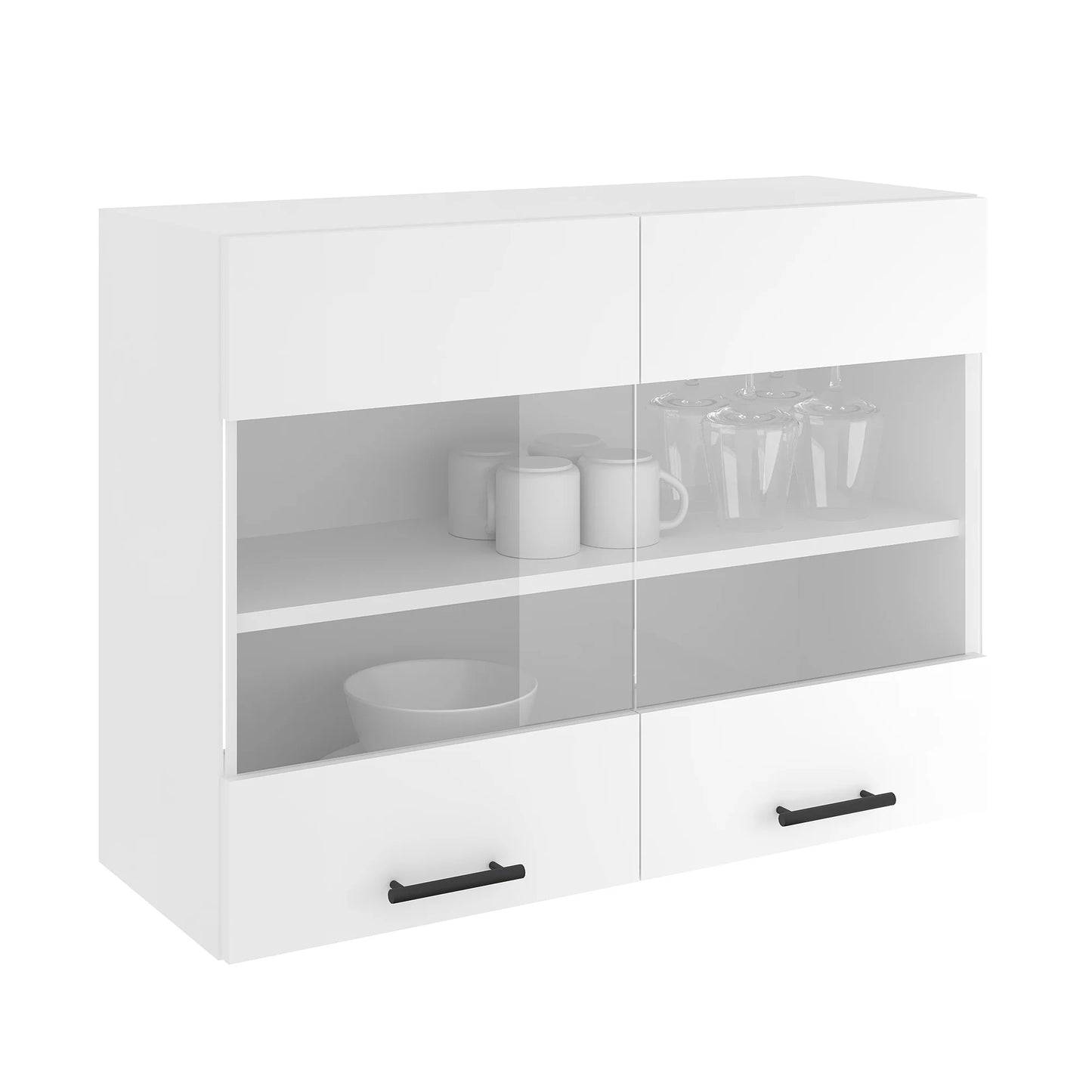 Corp Superior haaus Karo, 2 Usi, cu sticla, Alb, 80 x 30 x 60 cm