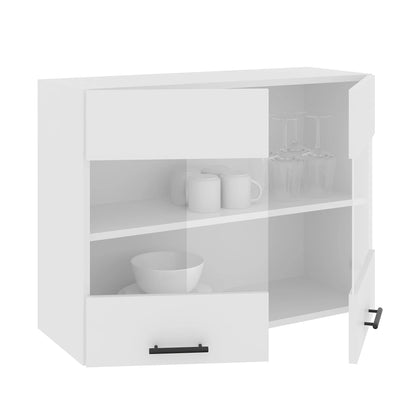 Corp Superior haaus Karo, 2 Usi, cu sticla, Alb, 80 x 30 x 60 cm