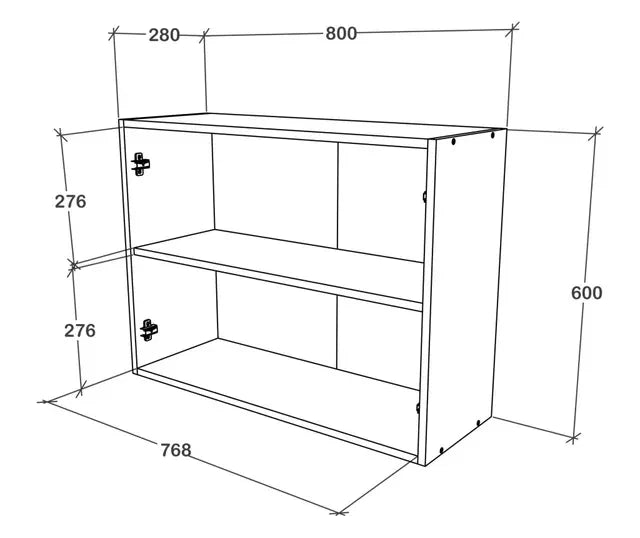 Corp Superior haaus Karo, 2 Usi, cu sticla, Alb, 80 x 30 x 60 cm