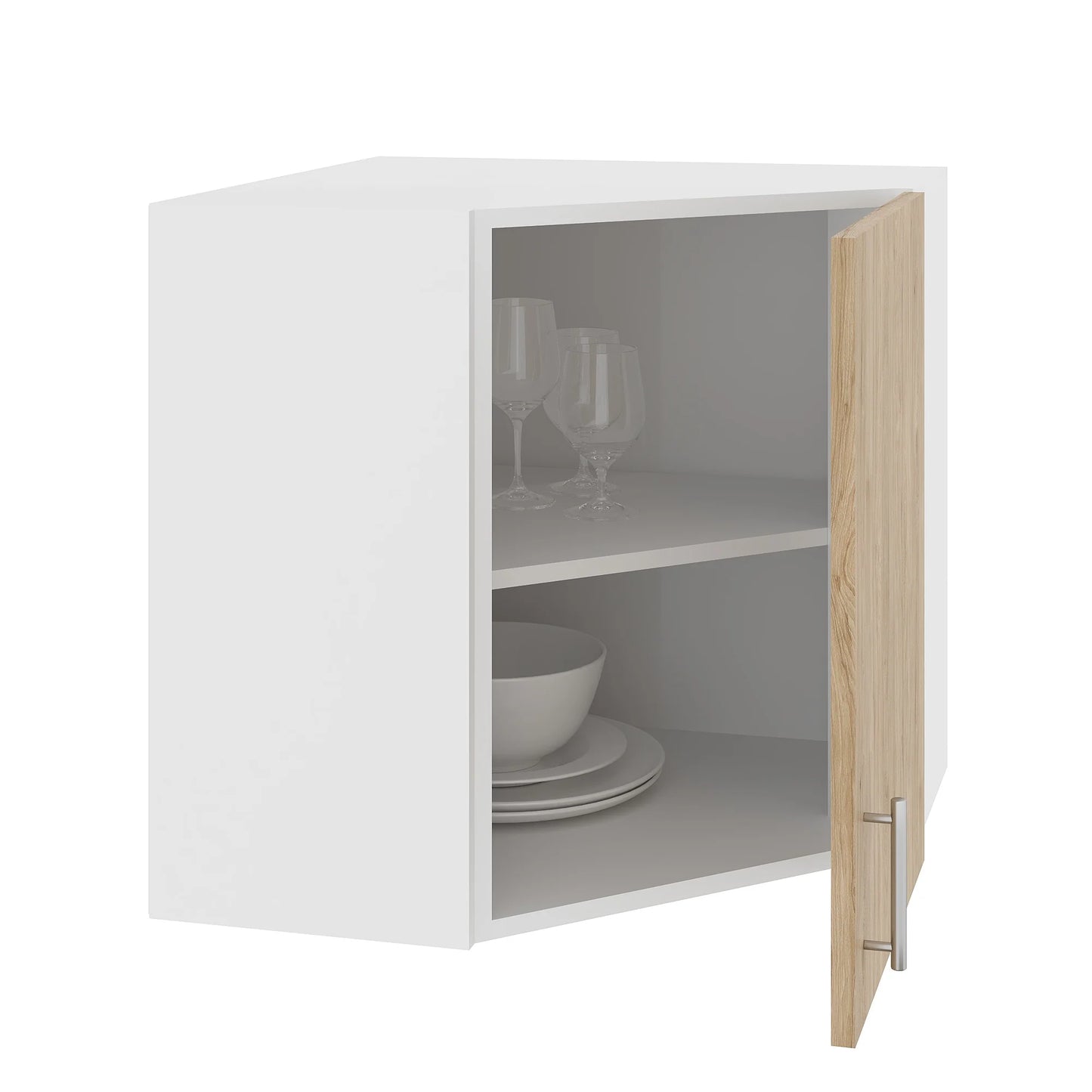 Corp Superior haaus Colt Karo, Lemn Natural/Alb, 60 x 60 x 60 cm