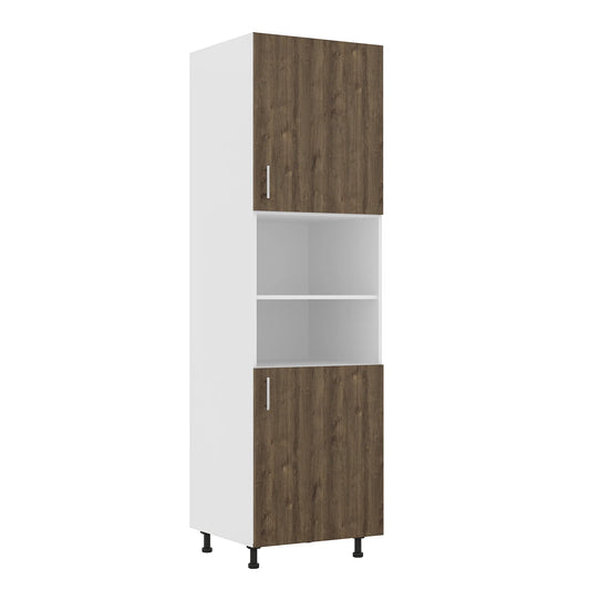Corp haaus Turn Karo, 2 Usi, cu spatiu cuptor, Stejar Bronz/Alb, 60 x 57 x 210 cm