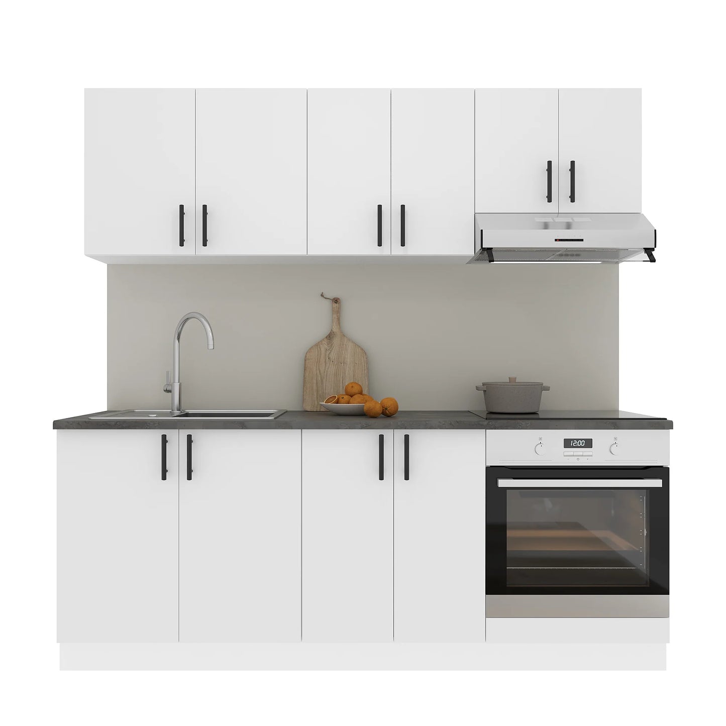 Set Bucatarie haaus Karo V10, Alb, Blat Thermo 28 mm, L 200 cm