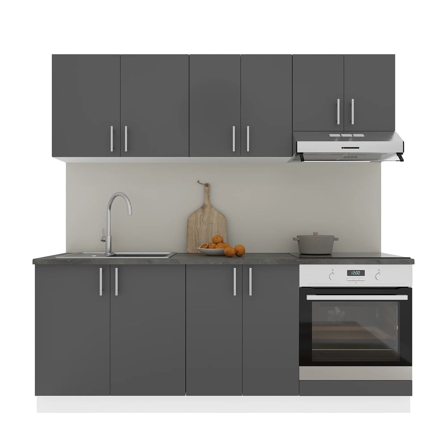 Set Bucatarie haaus Karo V10, Antracit/Alb, Blat Thermo 28 mm, L 200 cm