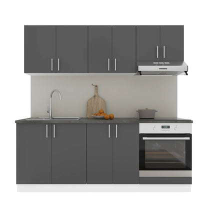 Set Bucatarie haaus Karo V10, Antracit/Alb, Blat Thermo 28 mm, L 200 cm