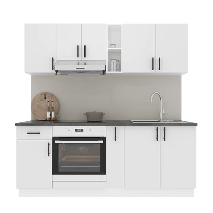 Set Bucatarie haaus Karo V11, Alb, Blat Thermo 28 mm, L 200 cm