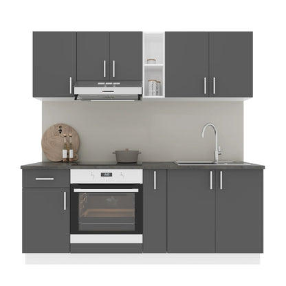 Set Bucatarie haaus Karo V11, Antracit/Alb, Blat Thermo 28 mm, L 200 cm