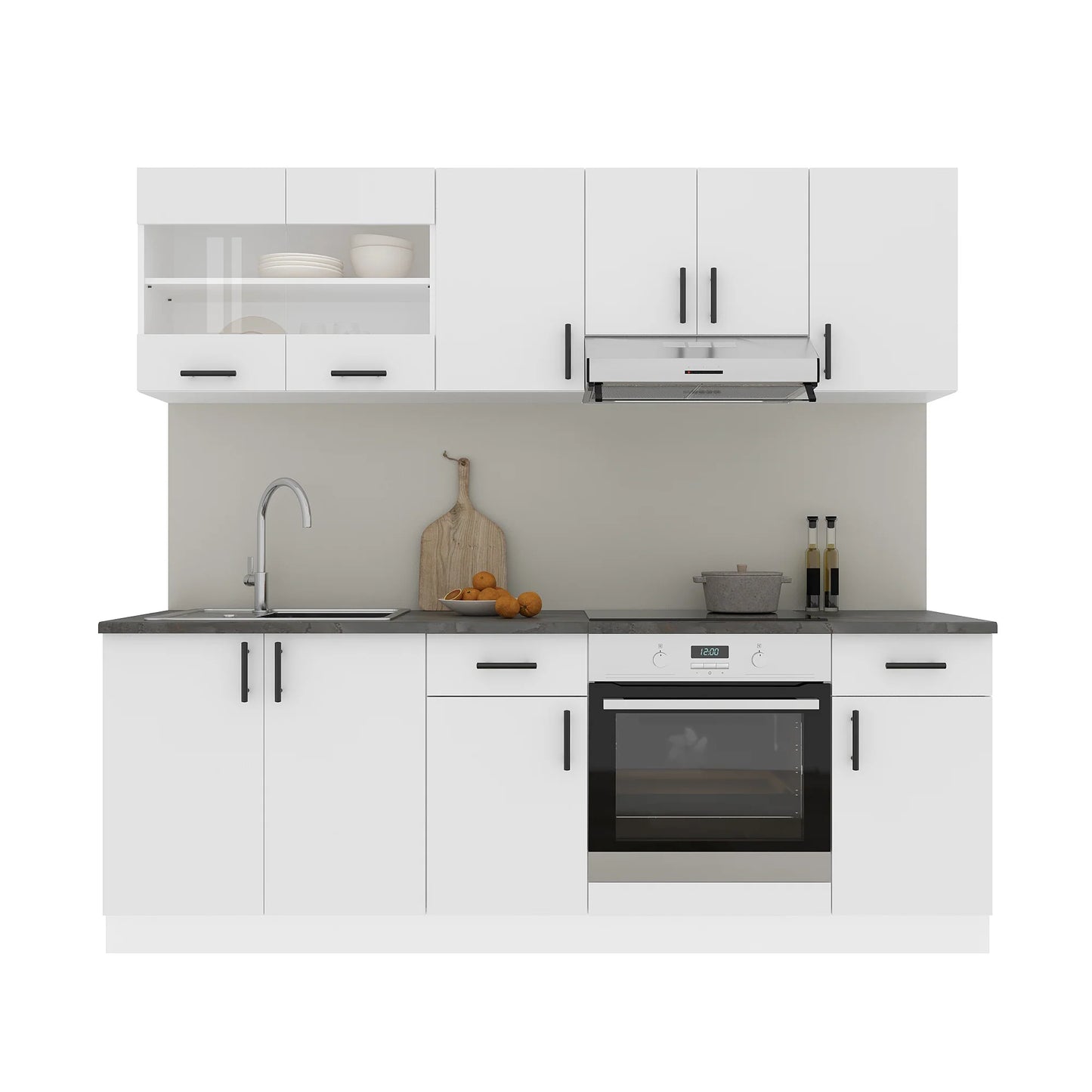 Set Bucatarie haaus Karo V13, Alb, Blat Thermo 28 mm, L 220 cm