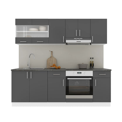 Set Bucatarie haaus Karo V13, Antracit/Alb, Blat Thermo 28 mm, L 220 cm