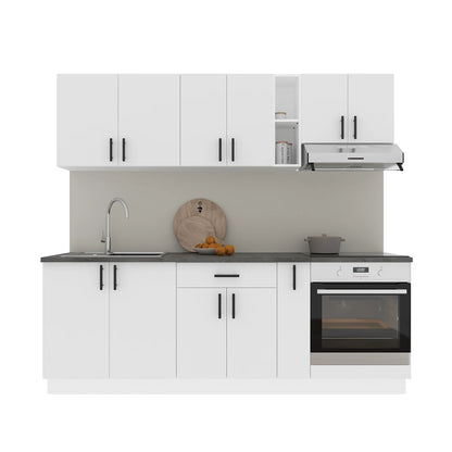 Set Bucatarie haaus Karo V14, Alb, Blat Thermo 28 mm, L 220 cm
