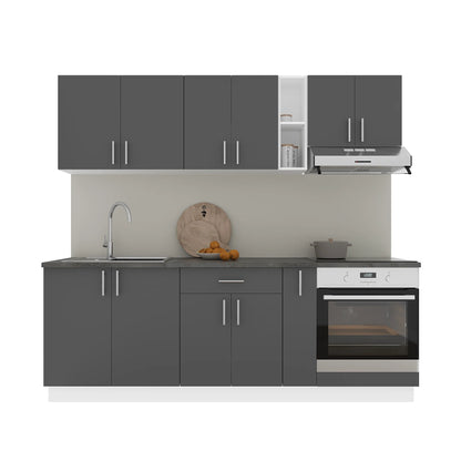 Set Bucatarie haaus Karo V14, Antracit/Alb, Blat Thermo 28 mm, L 220 cm