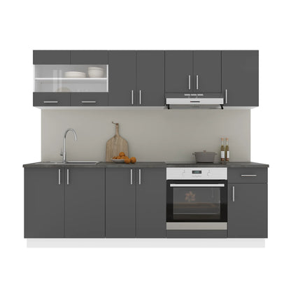 Set Bucatarie haaus Karo V15, Antracit/Alb, Blat Thermo 28 mm, L 240 cm