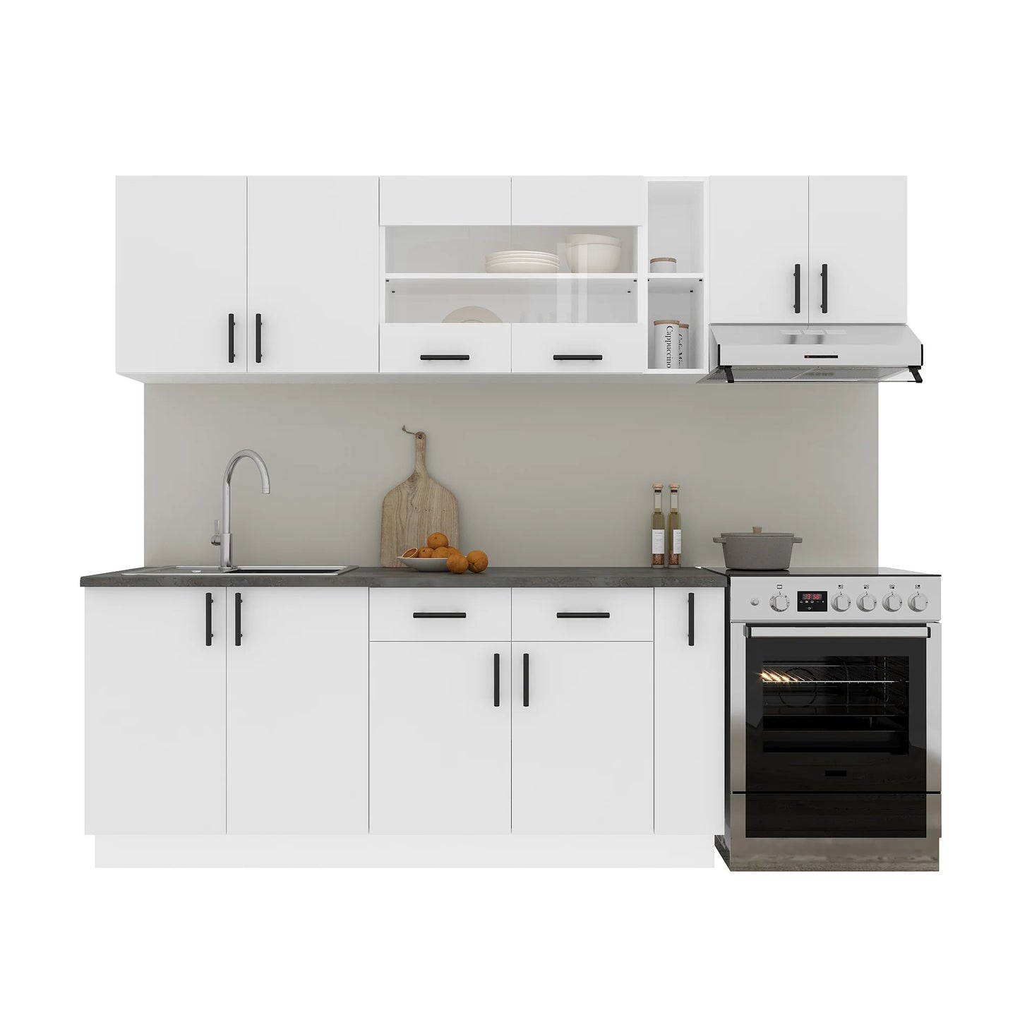 Set Bucatarie haaus Karo V16, Alb, Blat Thermo 28 mm, L 240 cm