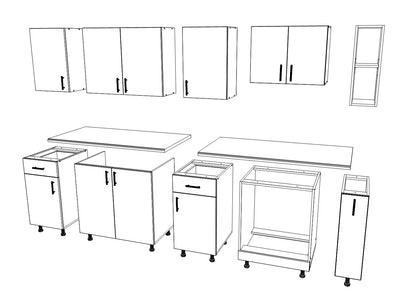 Set Bucatarie haaus Karo V17, Antracit/Alb, Blat Thermo 28 mm, L 240 cm