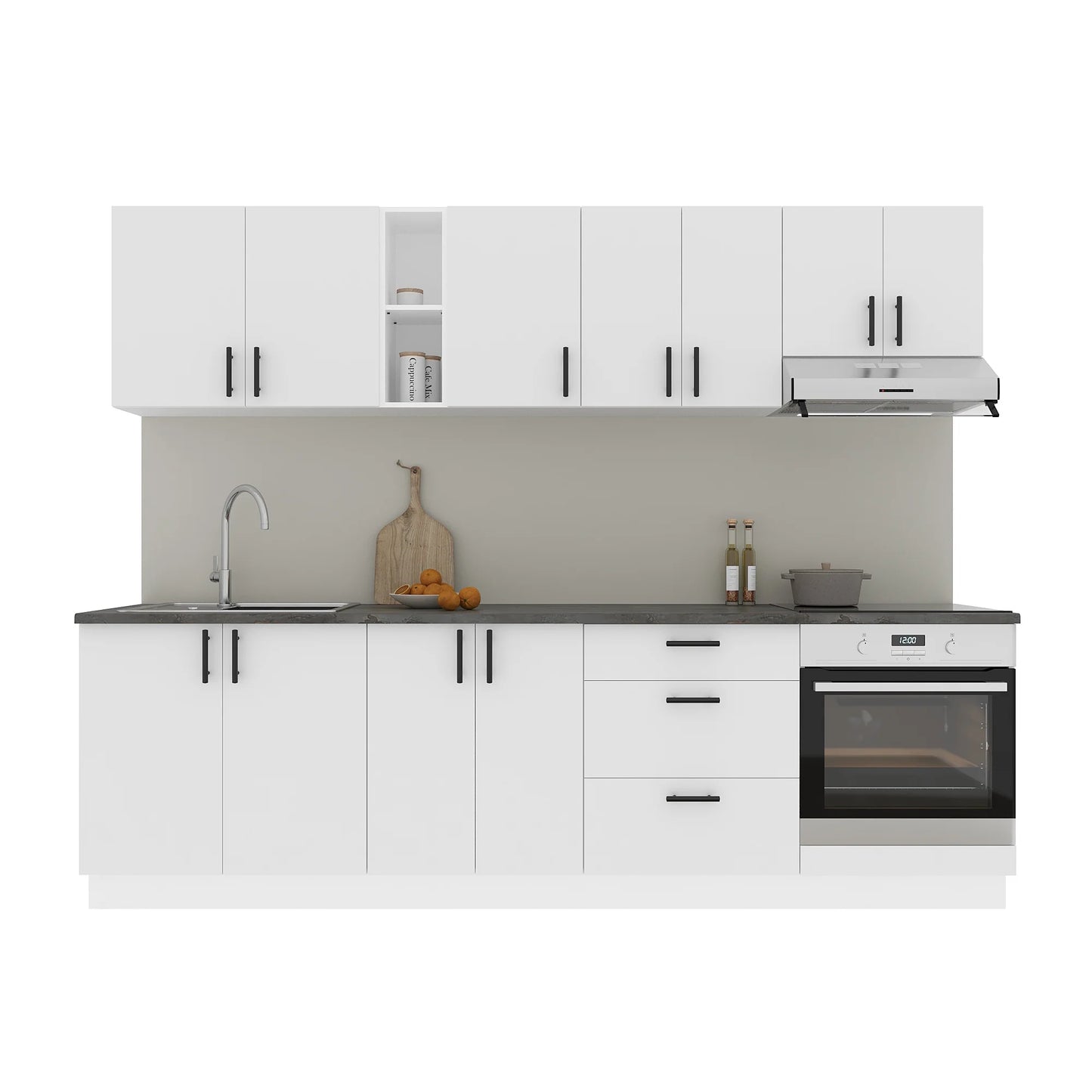 Set Bucatarie haaus Karo V18, Alb, Blat Thermo 28 mm, L 260 cm