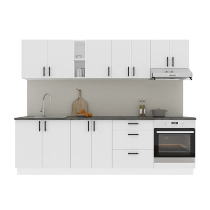 Set Bucatarie haaus Karo V18, Alb, Blat Thermo 28 mm, L 260 cm