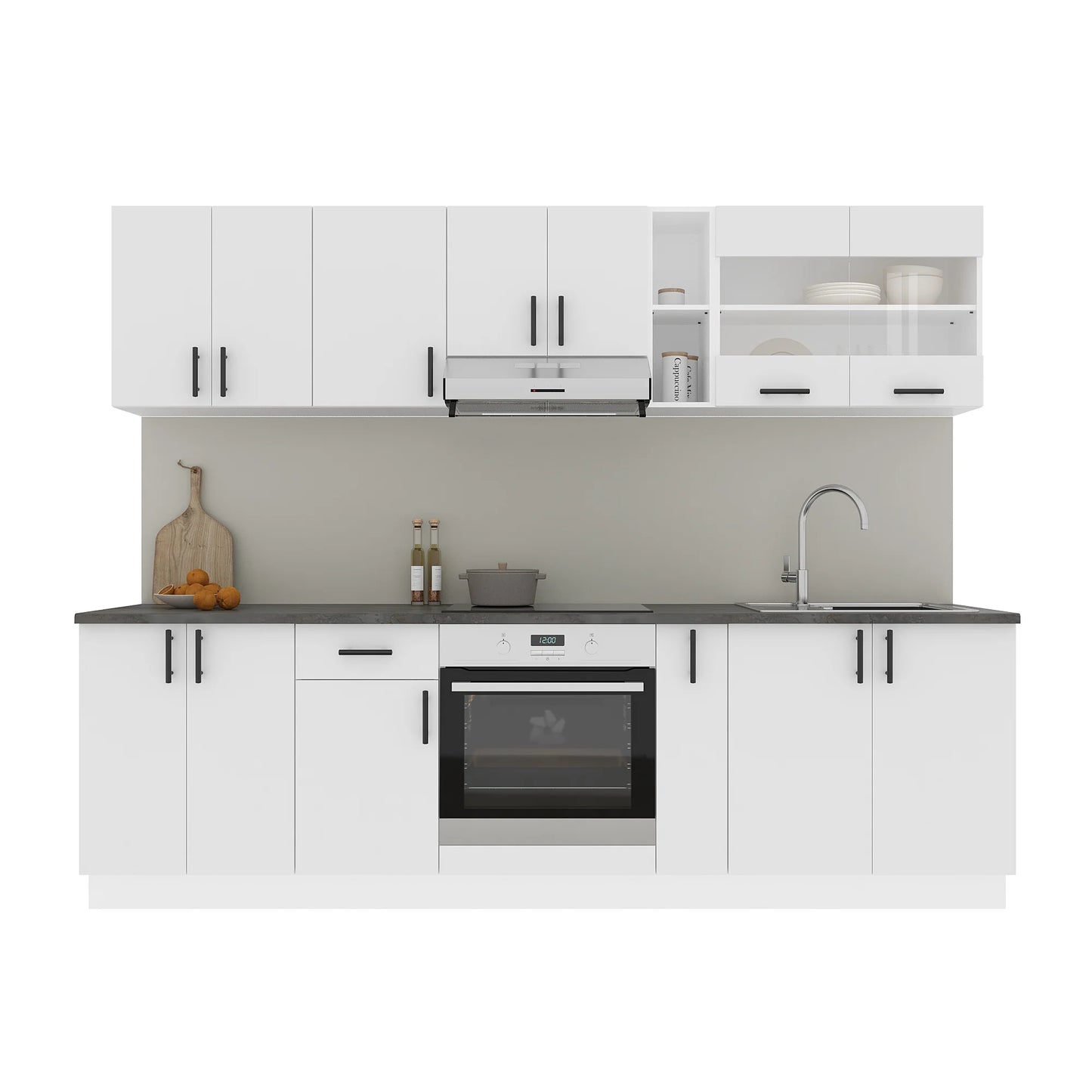 Set Bucatarie haaus Karo V19, Alb, Blat Thermo 28 mm, L 260 cm