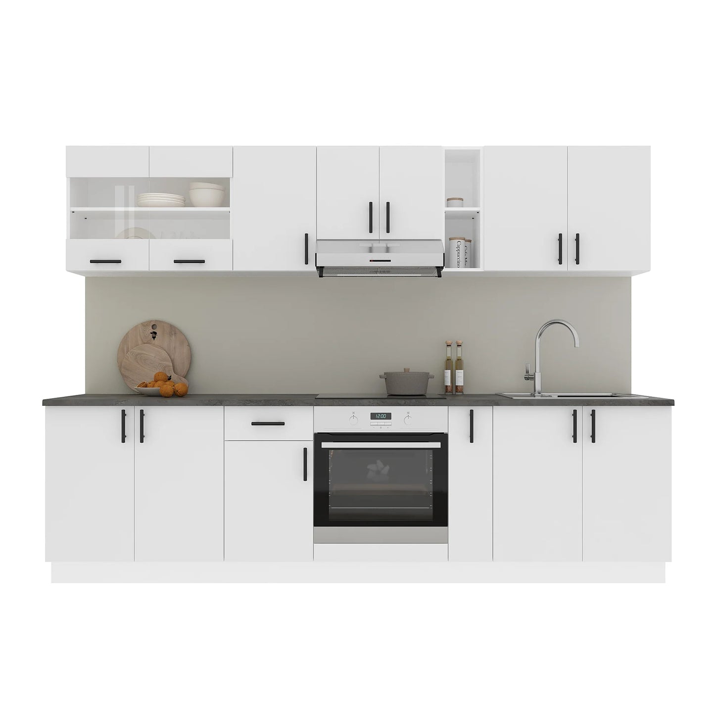 Set Bucatarie haaus Karo V21, Alb, Blat Thermo 28 mm, L 280 cm