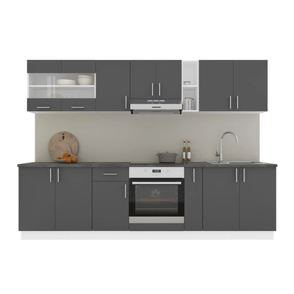 Set Bucatarie haaus Karo V21, Antracit/Alb, Blat Thermo 28 mm, L 280 cm