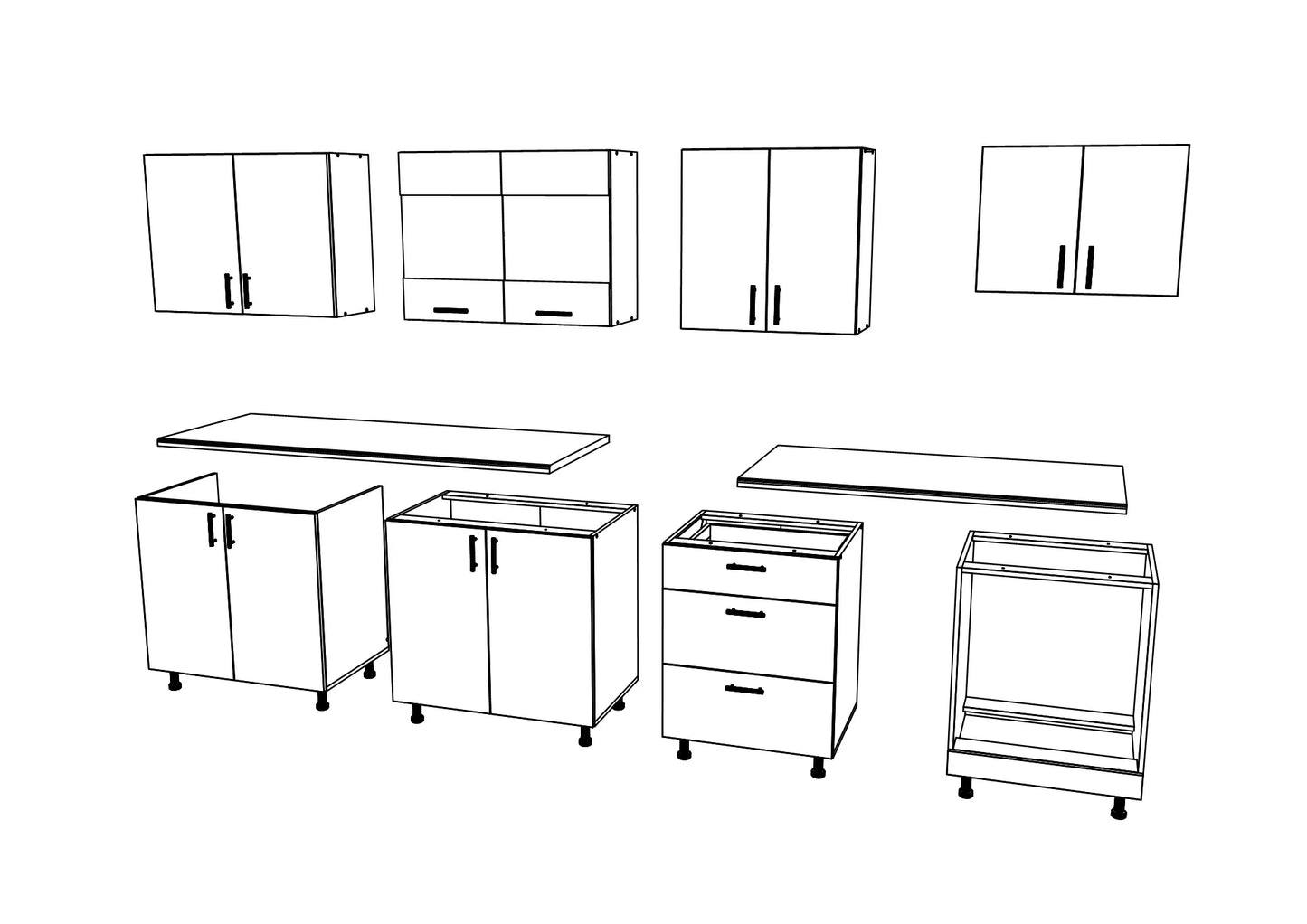 Set Bucatarie haaus Karo V22, Alb, Blat Thermo 28 mm, L 280 cm