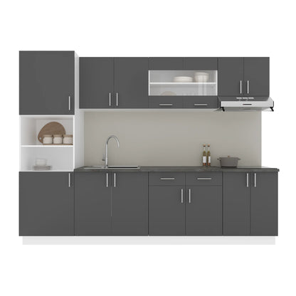 Set Bucatarie haaus Karo V23, Antracit/Alb, Blat Thermo 28 mm, L 280 cm