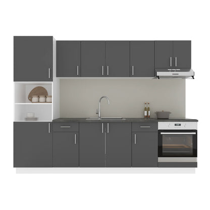 Set Bucatarie haaus Karo V24, Antracit/Alb, Blat Thermo 28 mm, L 280 cm
