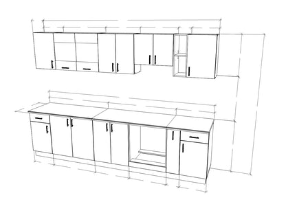 Set Bucatarie haaus Karo V25, Alb, Blat Thermo 28 mm, L 300 cm