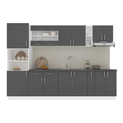 Set Bucatarie haaus Karo V26, Antracit/Alb, Blat Thermo 28 mm, L 300 cm