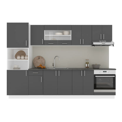 Set Bucatarie haaus Karo V27, Antracit/Alb, Blat Thermo 28 mm, L 300 cm