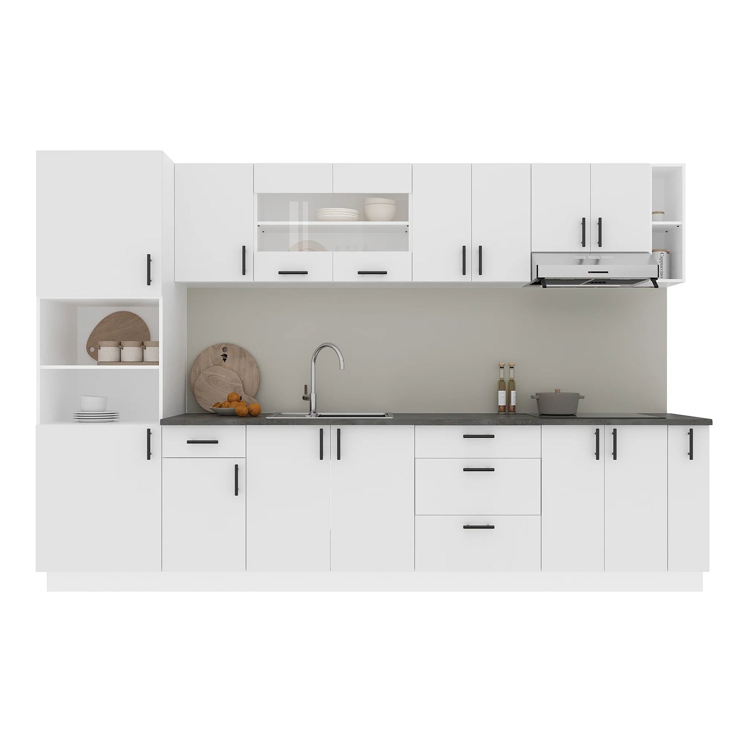 Set Bucatarie haaus Karo V29, Alb, Blat Thermo 28 mm, L 320 cm