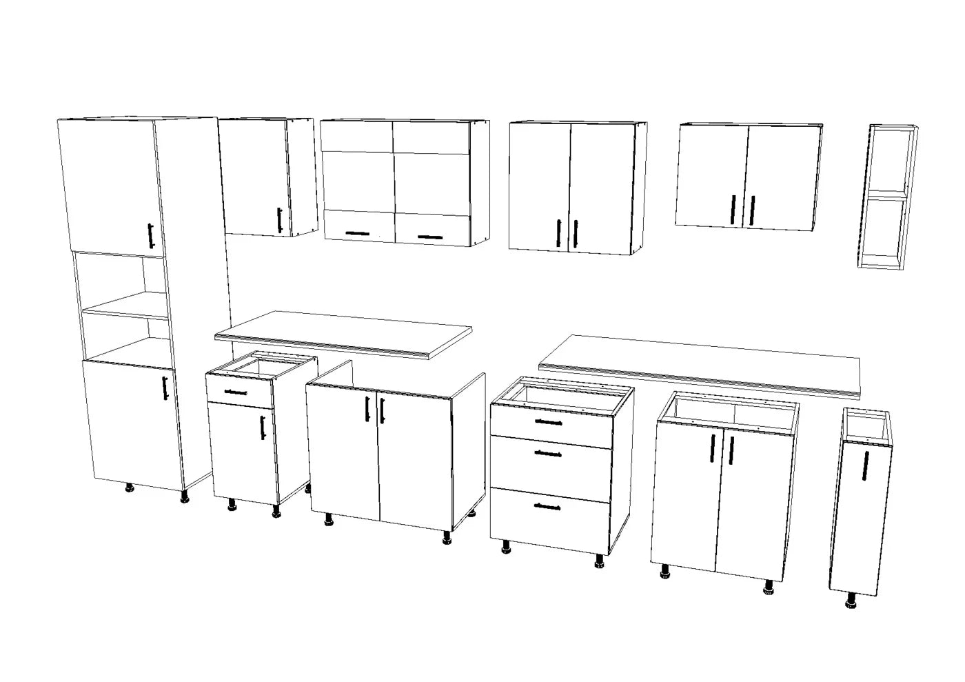 Set Bucatarie haaus Karo V29, Alb, Blat Thermo 28 mm, L 320 cm