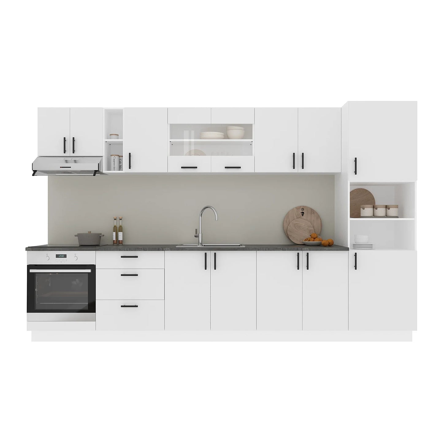 Set Bucatarie haaus Karo V31, Alb, Blat Thermo 28 mm, L 340 cm