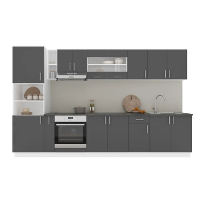 Set Bucatarie haaus Karo V33, Antracit/Alb, Blat Thermo 28 mm, L 340 cm